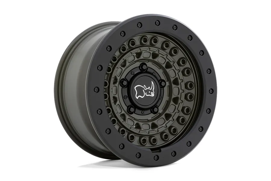 Black Rhino Wheels Black Rhino Barricade 17x8.5 -18 5x5.0 Olive Drab Green With Black Rock Guard