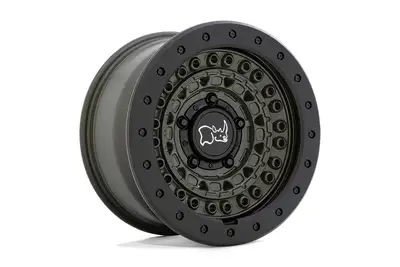 Black Rhino Wheels Black Rhino Barricade 17x8.5 -18 5x5.0 Olive Drab Green With Black Rock Guard