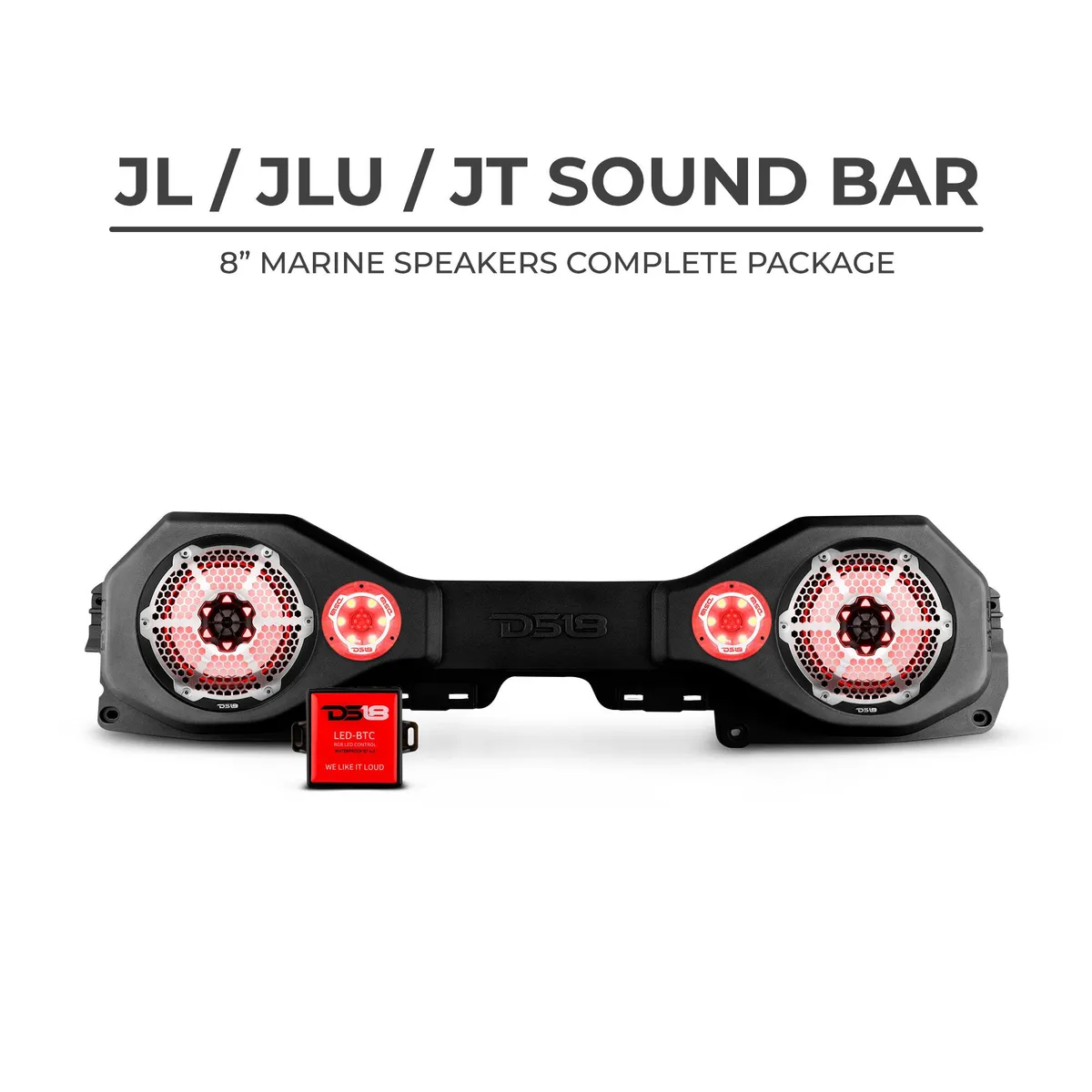 Jeep Jl/Jlu/Jt Plug & Play Package Black Sound Bar W/Metal Speaker Grilles product image