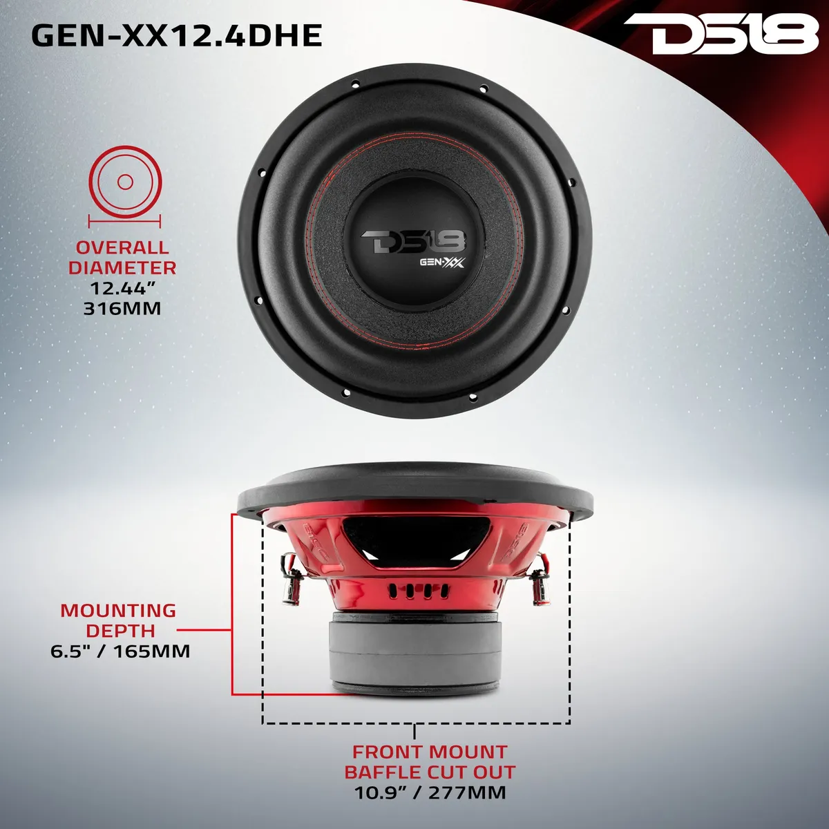 GEN-XX 12" High Excursion Subwoofer Double Stacked Magnets 600 Watts Rms DVC 4-Ohm product image