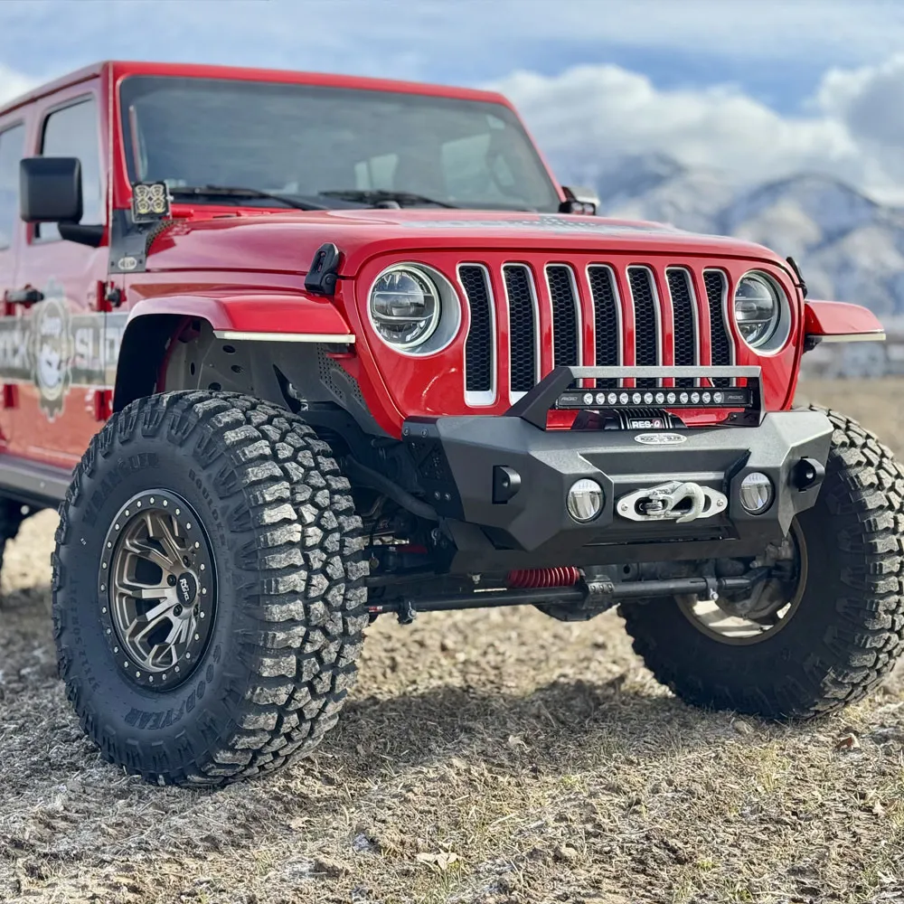 Appalachian Steel Stubby Front Bumper With Winch Plate Wrangler JL and Gladiator JT Rock Slide Engineering product image
