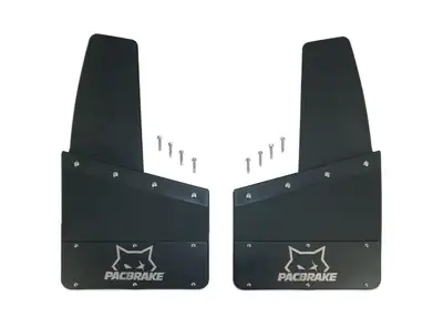 Pacbrake Pacbrake Kickback Mud Flap Set Universal Black Powder Coated 14 w x 12 l Hp10580-14-12