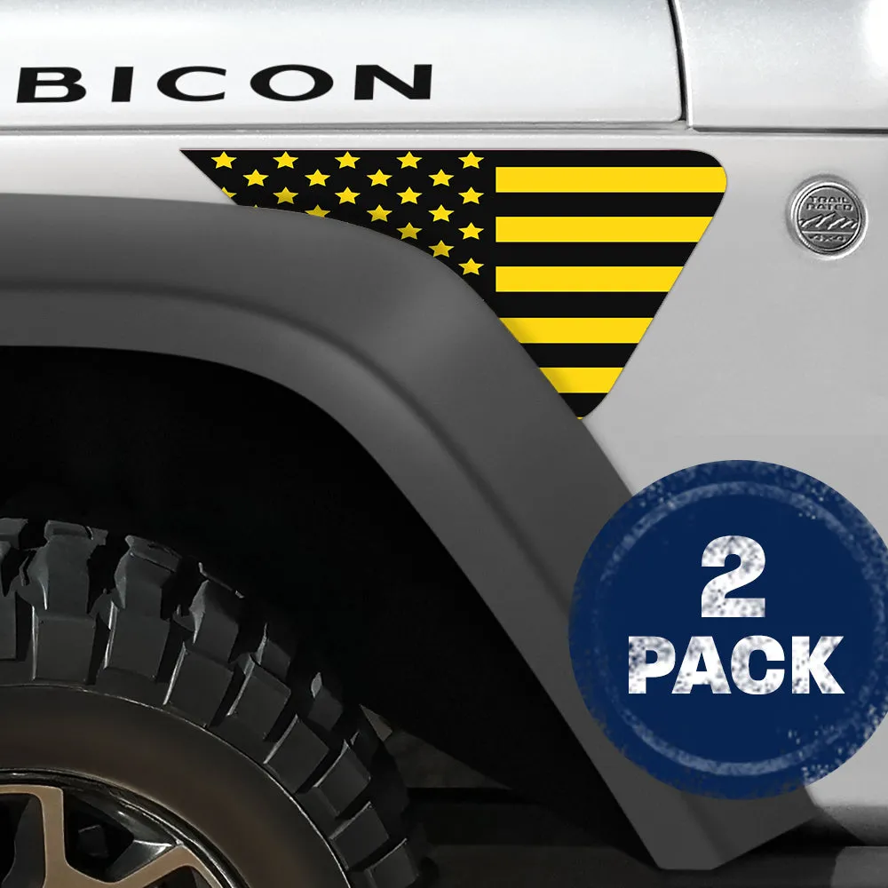 Black and Yellow Flag 2pc Vinyl Fender Decal product image