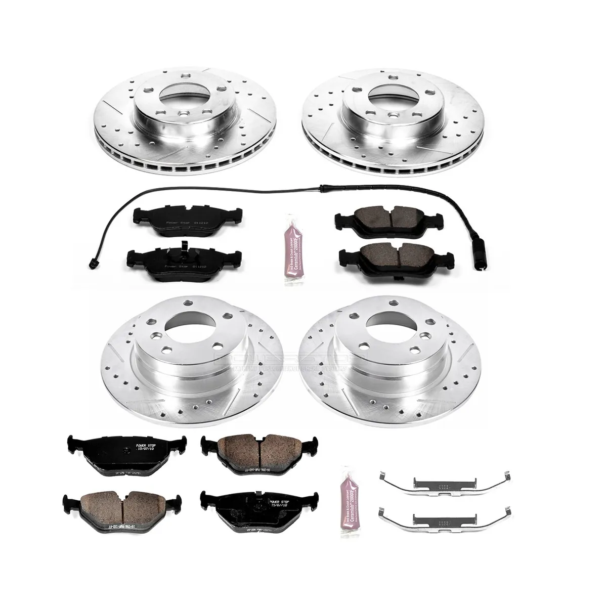 Z23 Evolution Sport Upgrade Kit: Drilled/Slotted Rotors; Carbon-Fiber Ceramic Pads W/Hardware; Pad Sensors product image