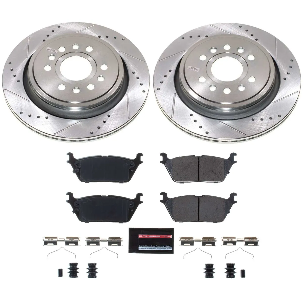 Z23 Evolution Sport Upgrade Kit: Drilled/Slotted Rotors; Carbon-Fiber Ceramic Pads W/Hardware product image