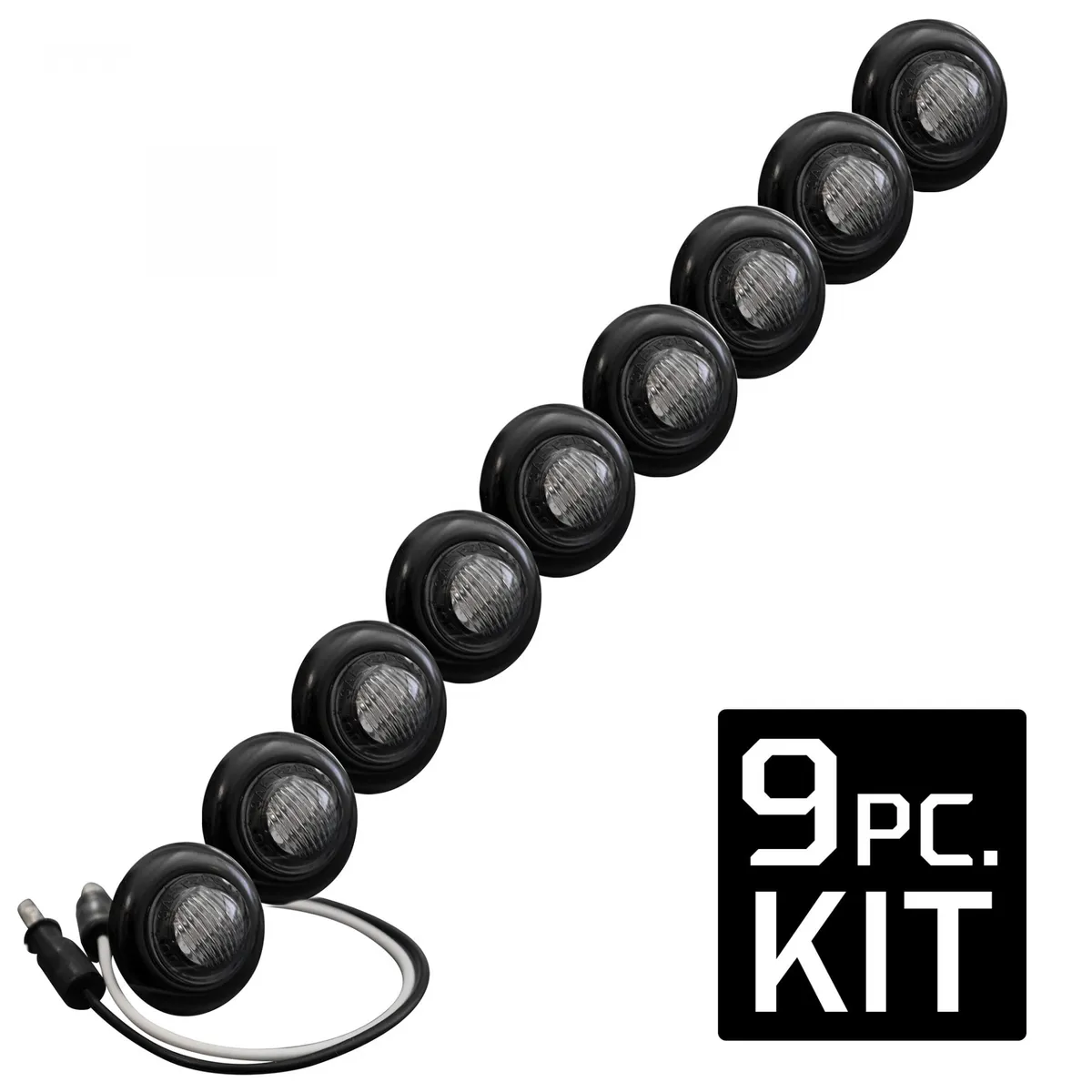 Universal Amber LED Front Lower Air Dam Light Kit with Smoked Lens and Black Bezel - 9pc Sequentially Connected LED Ligh product image
