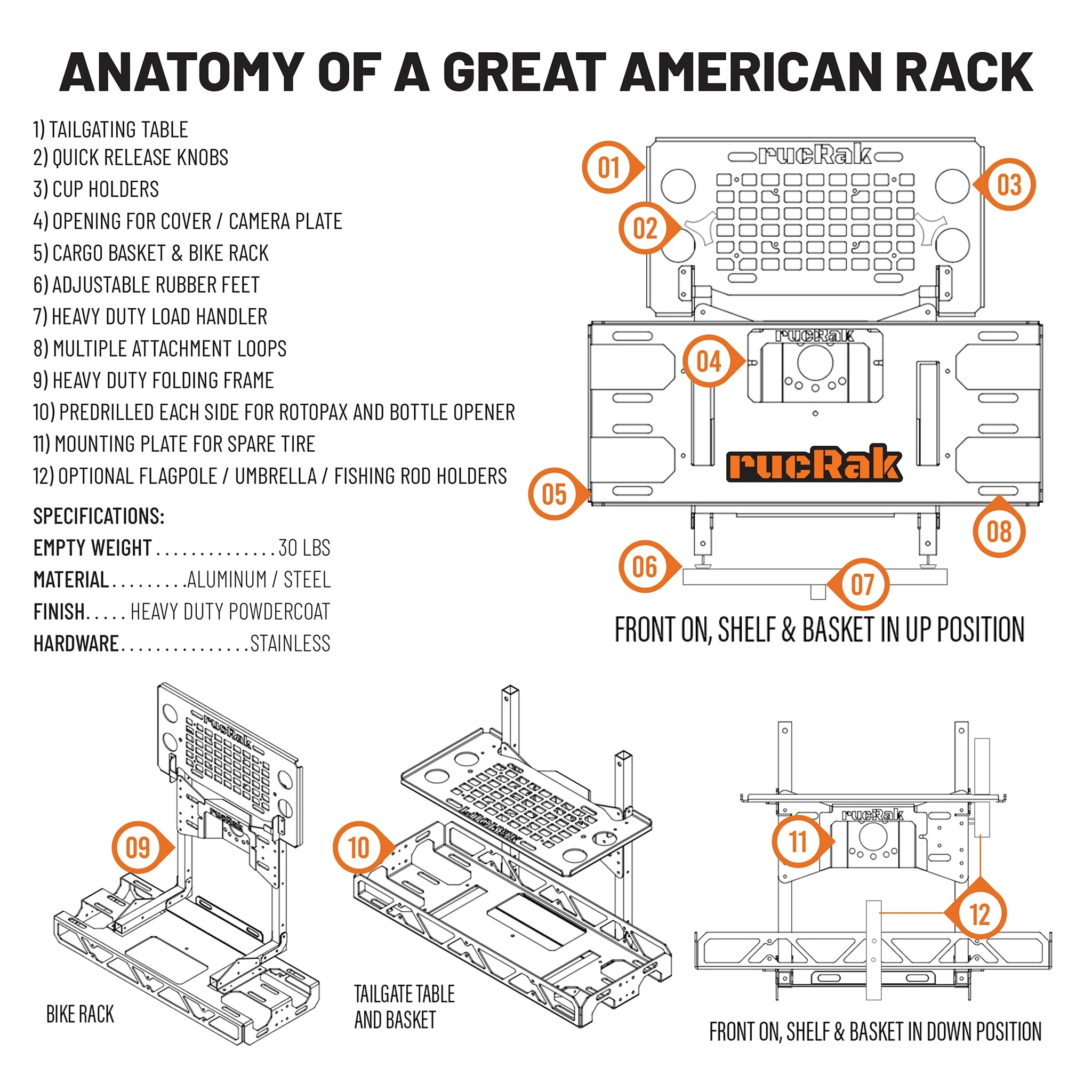 rucRak GRUNT Cargo Carrier & Bike Rack — Jeep Wrangler JL (2018+) product image
