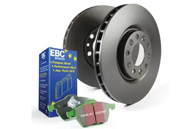 EBC Brakes S11 Kits Greenstuff 2000 and RK Rotors; Rear; FMSI Pad No. D1879; Solid; 5 Bolt Holes; 281mm Dia.; 44mm Height; 12mm Thick; 62mm Center Hole Dia.;