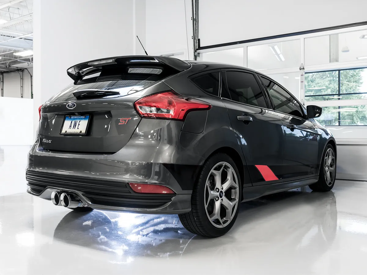 AWE Track Edition Cat-back Exhaust for Ford Focus ST - Chrome Silver Tips product image