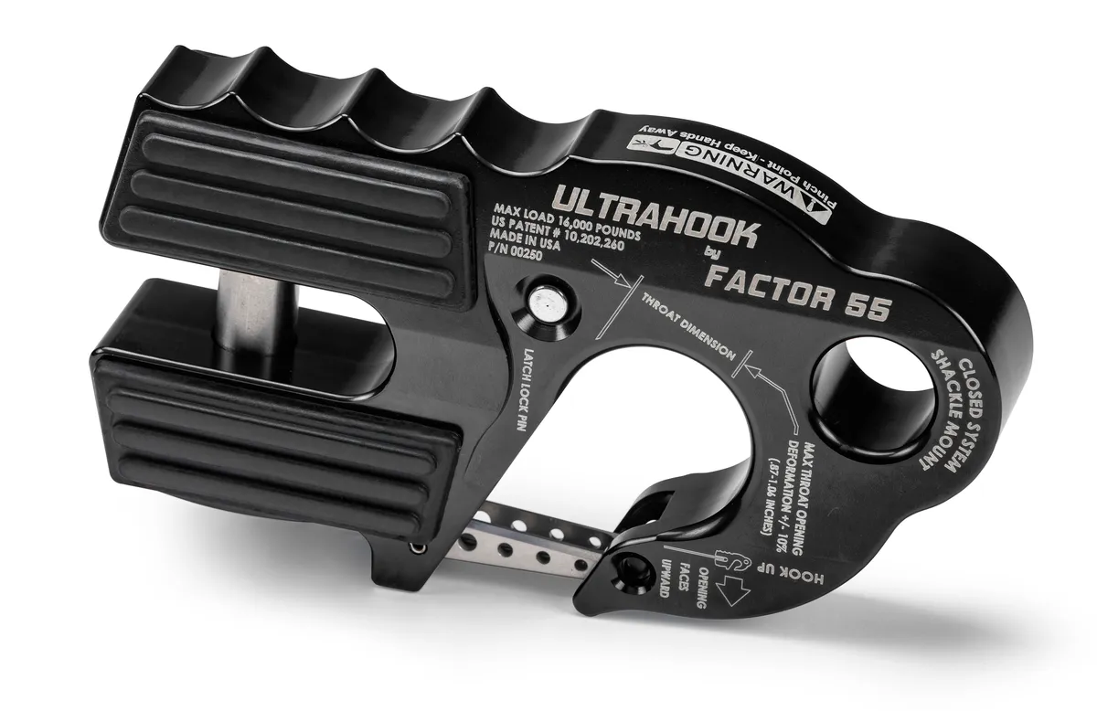 Factor 55 00250-04 Ultrahook Winch Hook With Shackle Mount -- Black product image