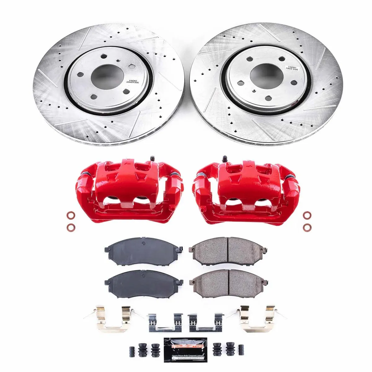 Z23 Evolution Sport Upgrade Kit: Drilled/Slotted Rotors; Carbon-Fiber Ceramic Pads; Powder Coated Calipers product image