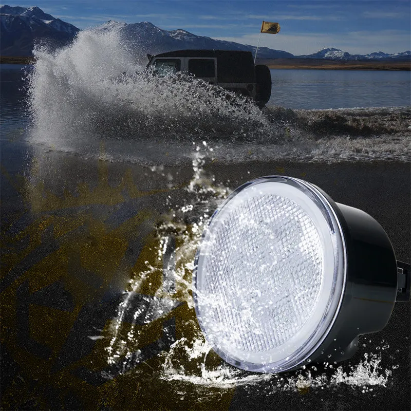 Smoke/Clear LED Amber Turn Signal Light with Halo DRL for 07-18 Jeep Wrangler JK product image