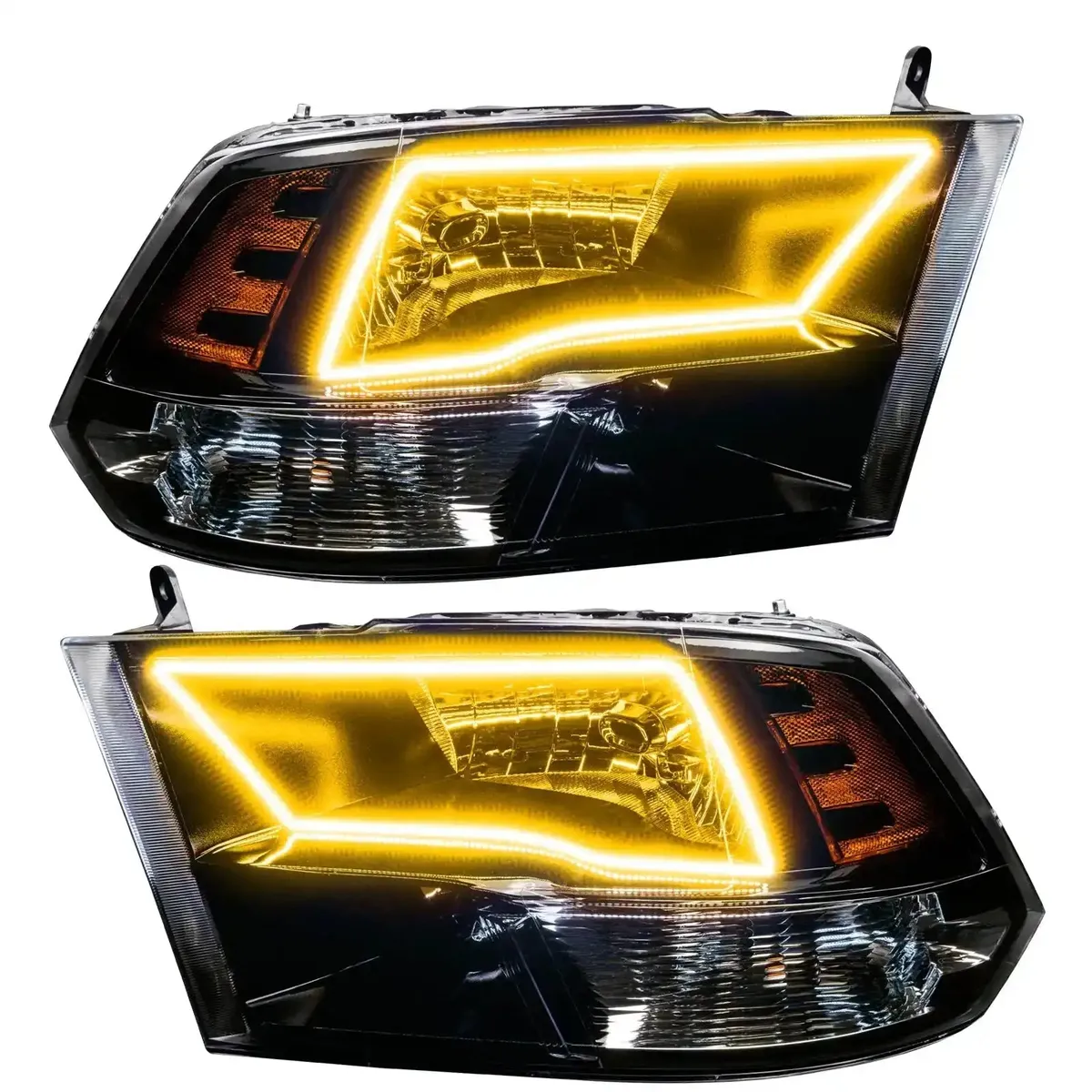 Oracle Lighting 2009-2018 RAM 1500 Sport Pre-Assembled ColorShift W Switchback Halo Heaqdlights - Black Housing product image