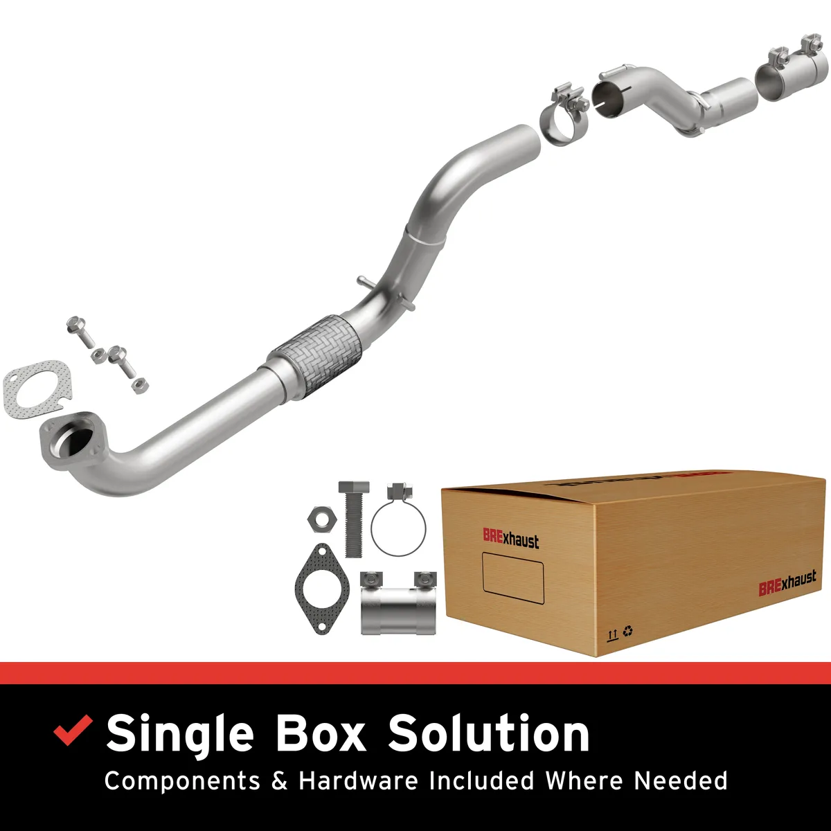 BRExhaust 2019-2023 Jeep Renegade 1.3L | 2019-2023 Fiat 500X 1.3L Direct-Fit Exhaust Front Pipe Kit 107-0396 product image