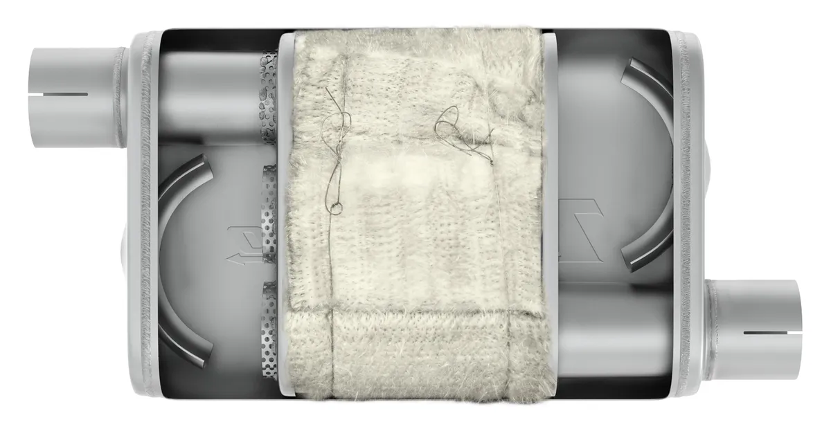 Turbo Pro Muffler 2.5 Inch Offset Inlet/Offset Outlet Pypes Exhaust product image