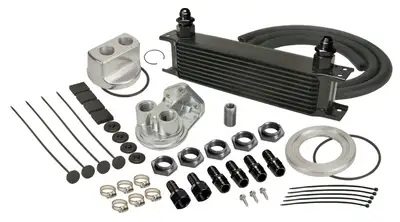 Derale 10 Row Series 10000 Stack Plate Universal Engine Oil Cooler Kit, Spin On Adapter