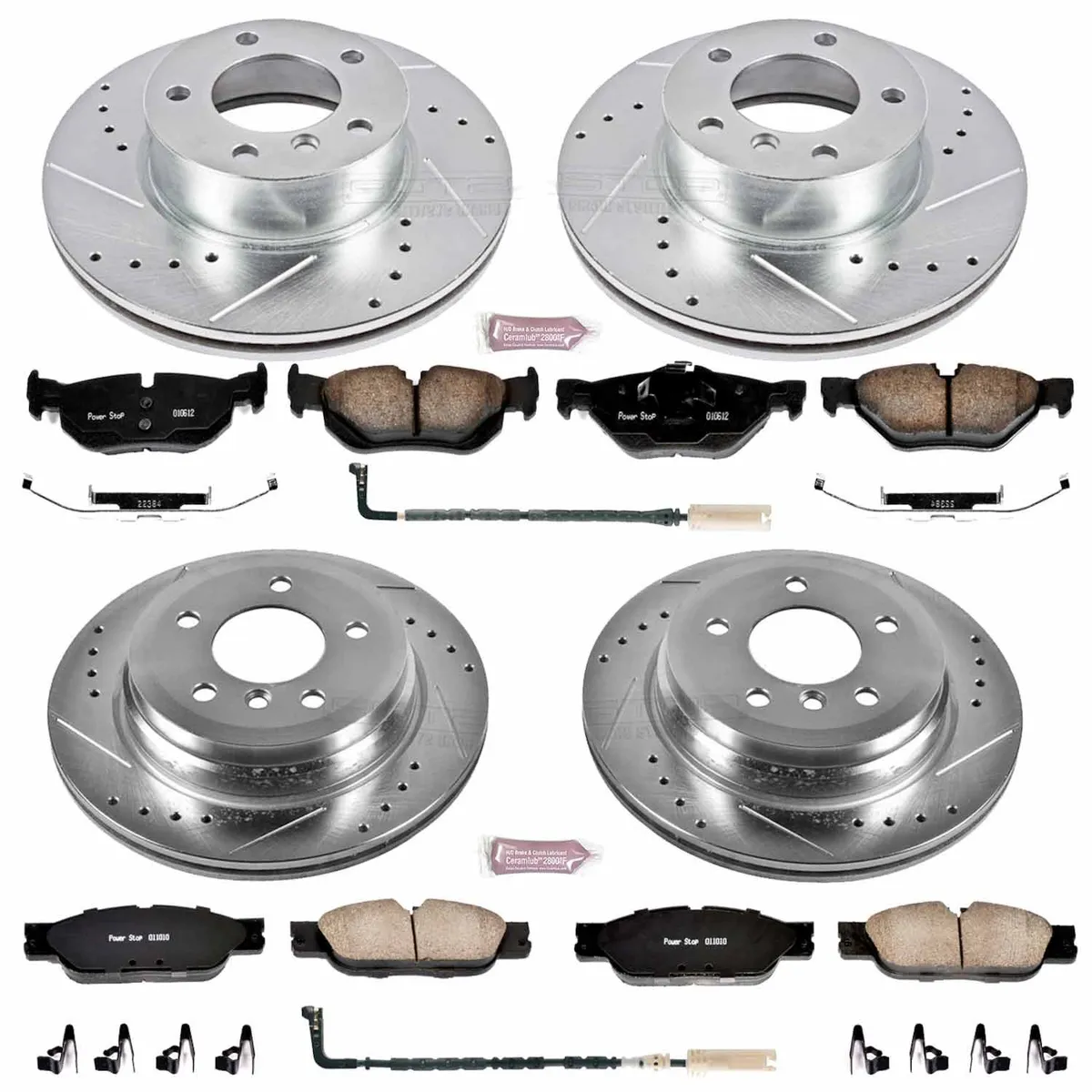 Z23 Evolution Sport Upgrade Kit: Drilled/Slotted Rotors; Carbon-Fiber Ceramic Pads W/Hardware; Pad Sensors product image