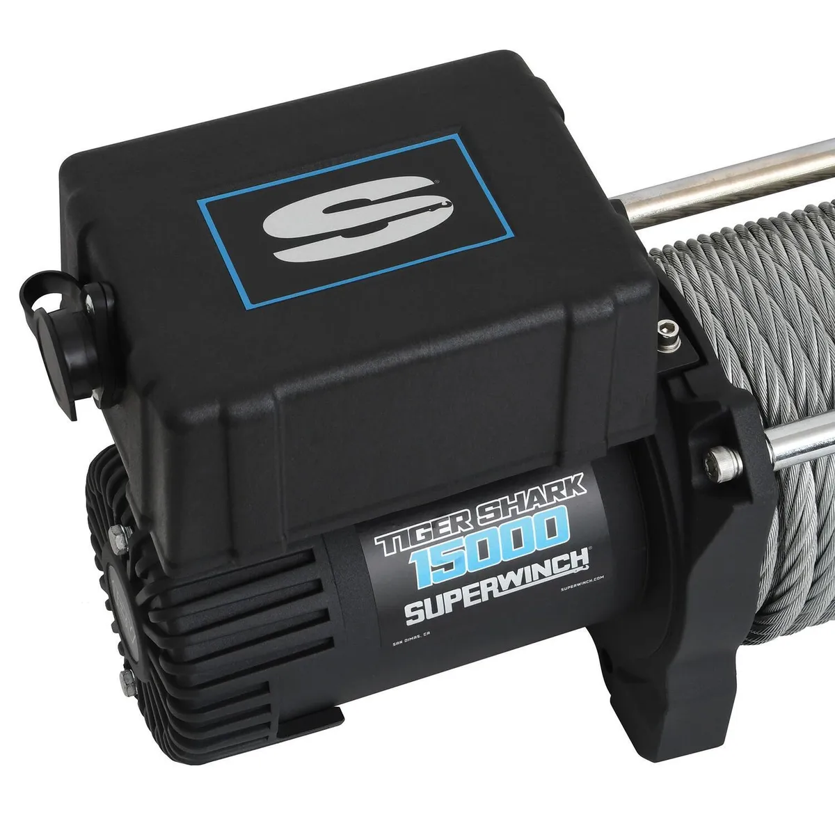 Tiger Shark 15000 15000lb 12V DC Winch with Steel Wire Rope Black - 1515000 product image