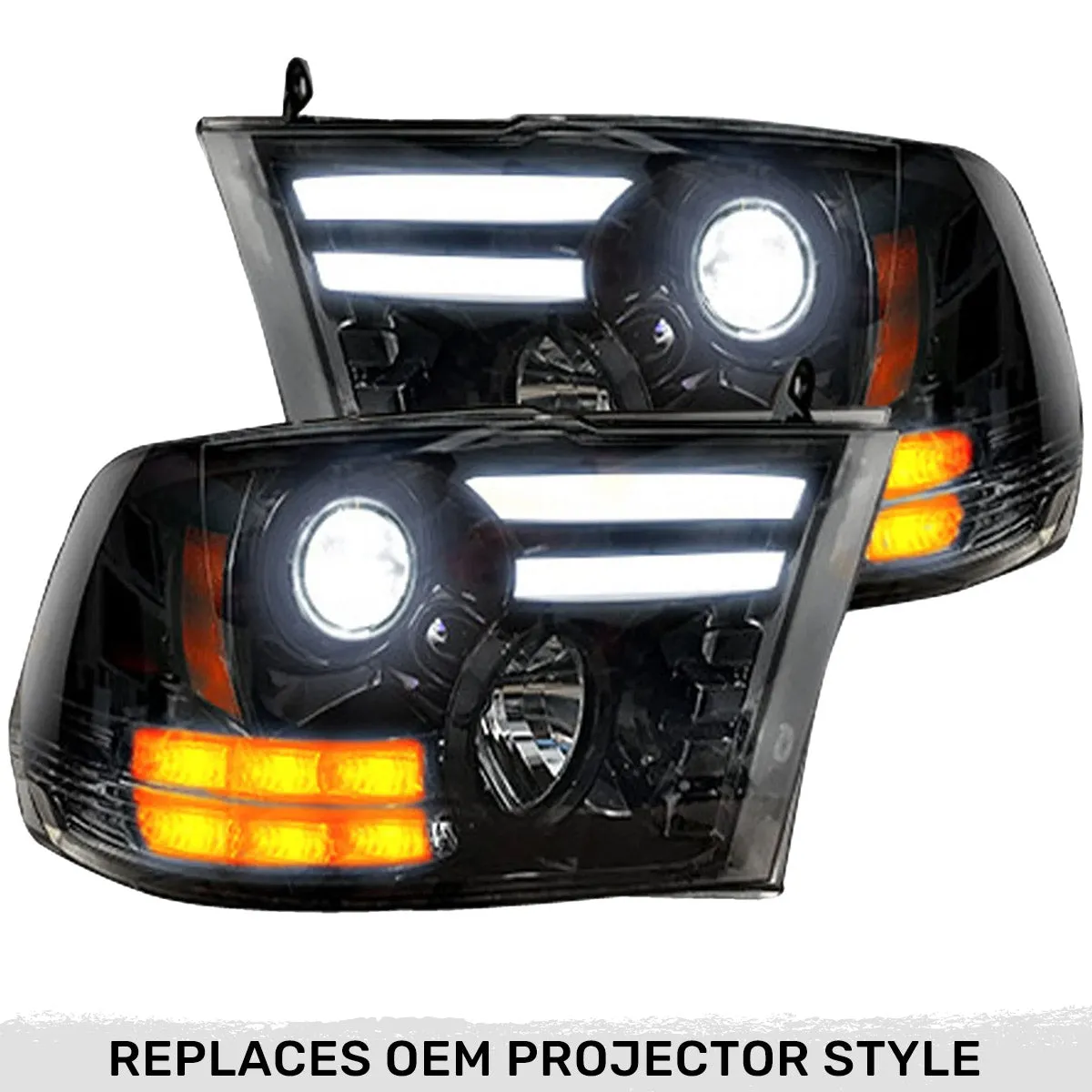 Dodge RAM 14-19 1500 Classic Body Style w OEM Projectors And 15-18 25003500 w OEM Projectors - Projector Headlights w product image