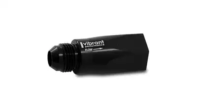 Vibrant Performance Ball Style Inline One Way Check Valve; -12AN Male; -12AN ORB Female; 6061 Aluminum; Black Anodized;