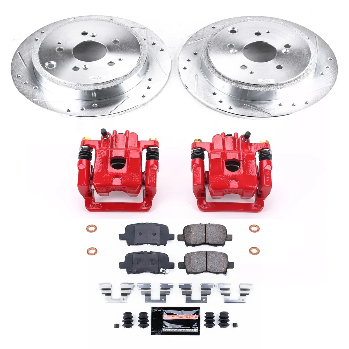 Z23 Evolution Sport Upgrade Kit: Drilled/Slotted Rotors; Carbon-Fiber Ceramic Pads; Powder Coated Calipers product image