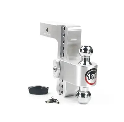 Weigh Safe 180 Turnover Ball 8 Drop Hitch w/ 2.5 Shank & Chrome Plated 2 & 25/16 Ball W/W503