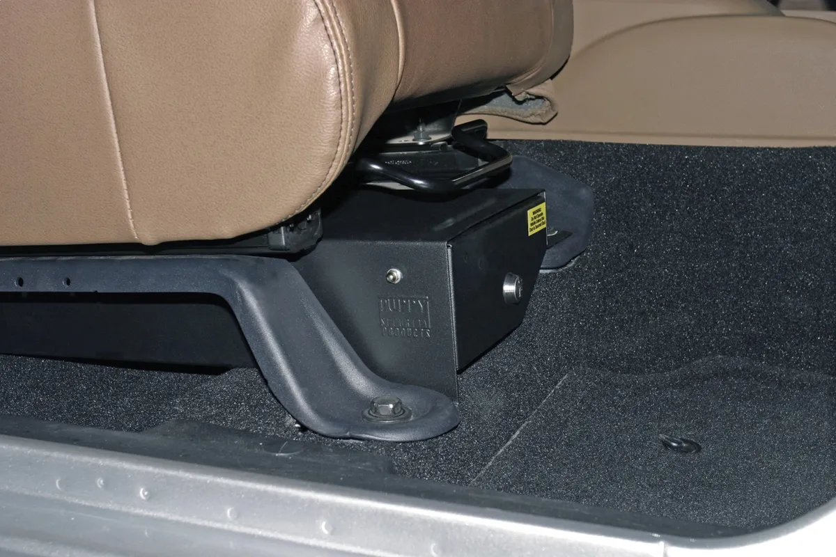 Front Passenger Side Underseat Drawer - '07-18 Wrangler JK 4-Door; '07-11 Wrangler JK 2-Door w/o Flip Seat (Black; Standard Key) product image