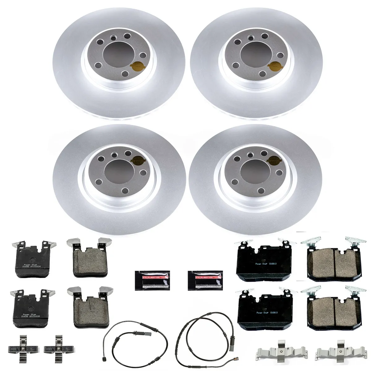 Z23 Sport Geomet Coated Rotor Kit For European Vehicles: Genuine Geomet Fully Coated Rotors; Carbon-Fiber Ceramic Pads W/Hardware; Pad Sensors product image