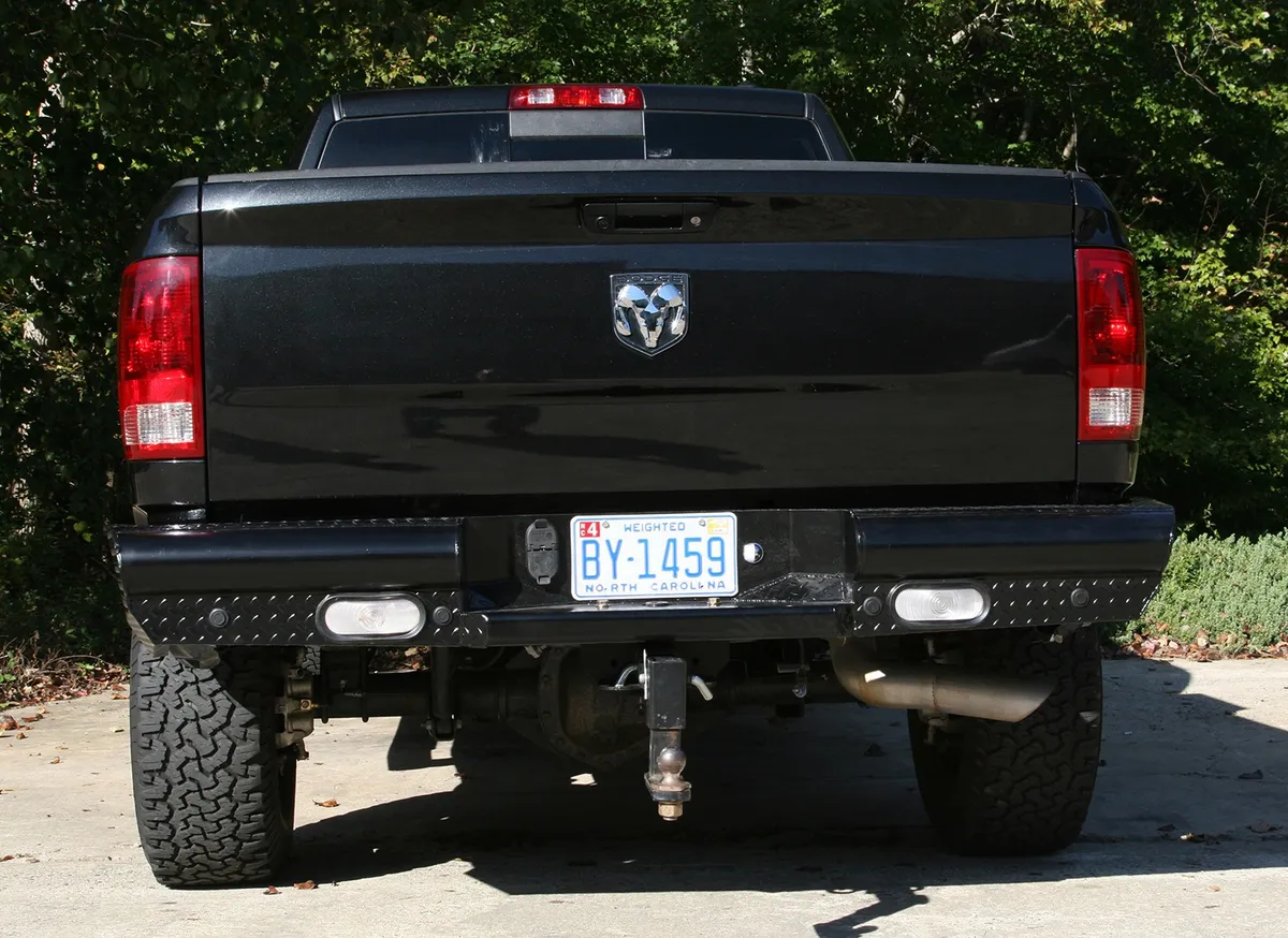 Black Steel Ranch Rear Bumper; 2 Stage Black Powder Coated; product image