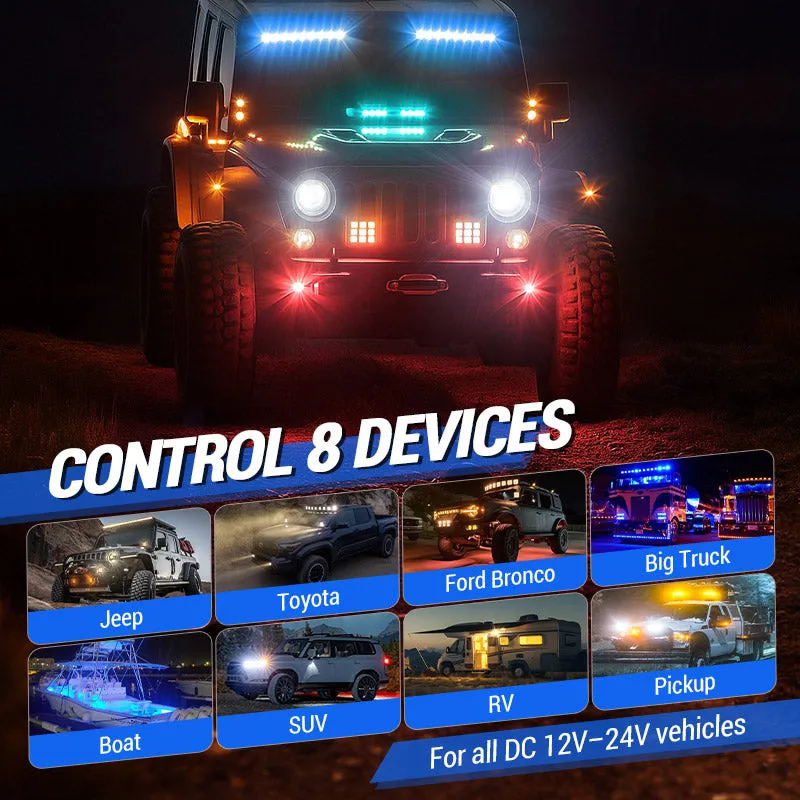 4 Control Modes Universal 8 Gang RGB Switch Panel for Off-Road & Jeep product image