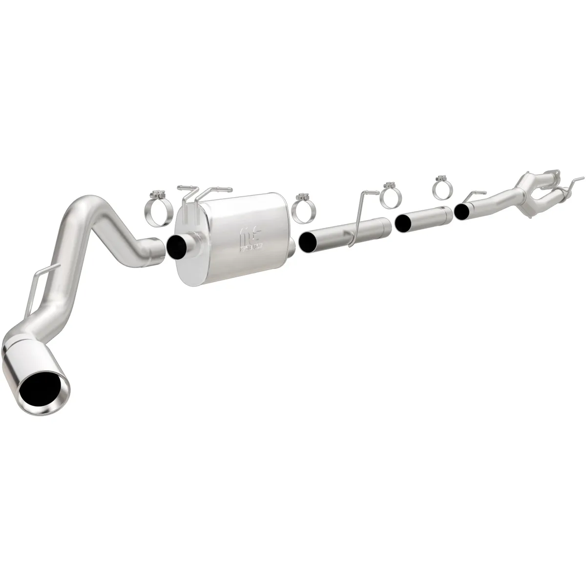v8 6.2l; Extended/Crew Cab; 81.8in. Bed; Extended Cab; 98in. Bed5 x 8 x 22in. Muffler; 3.5in. Tubing; 5in. Polished Stainless Tip; Single Rear Side Exit Passenger Side product image