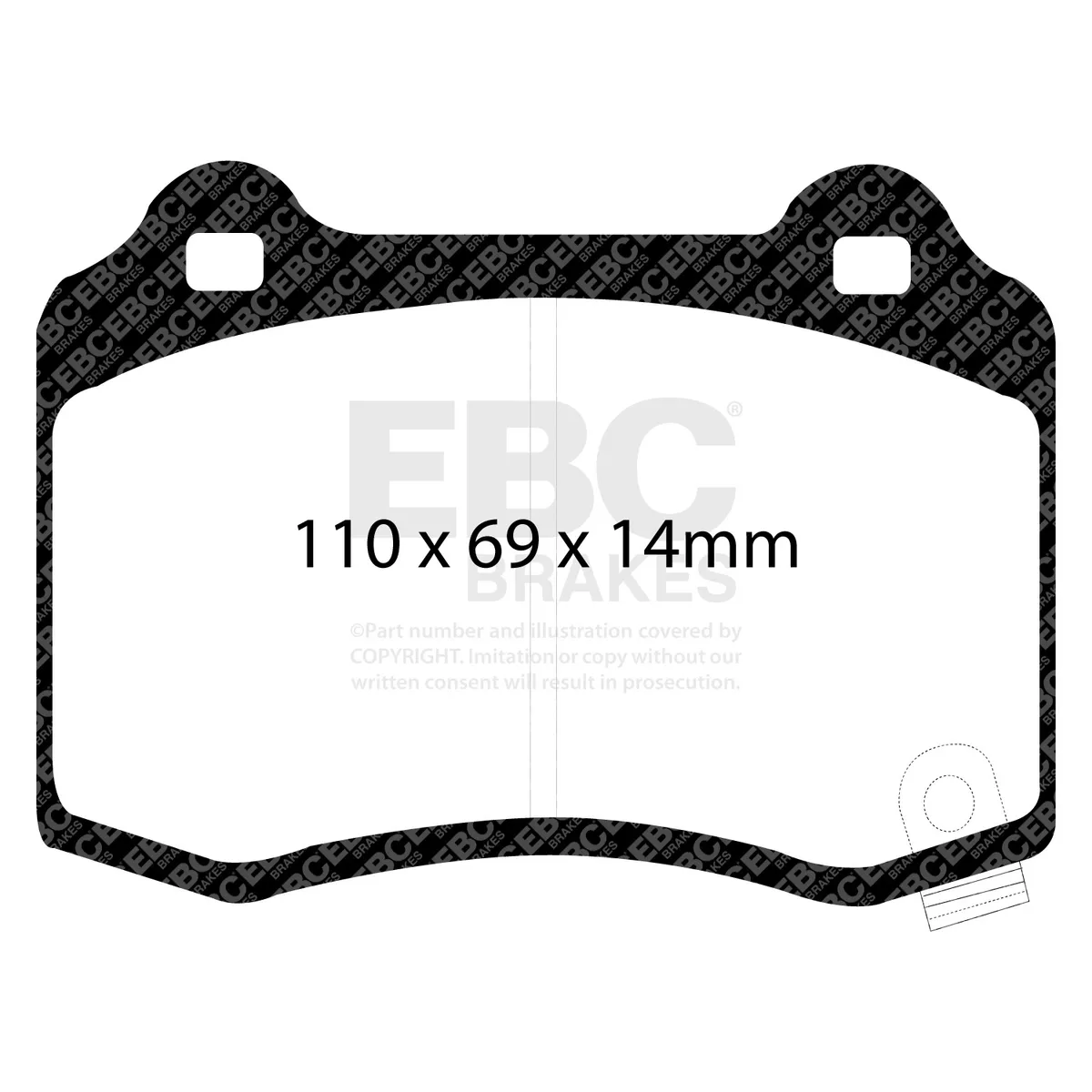 EBC Brake Pad Disc Rotor Kit; Set Of Yellowstuff Brake Pads/2-Piece Fully-Floating Brake Discs; product image