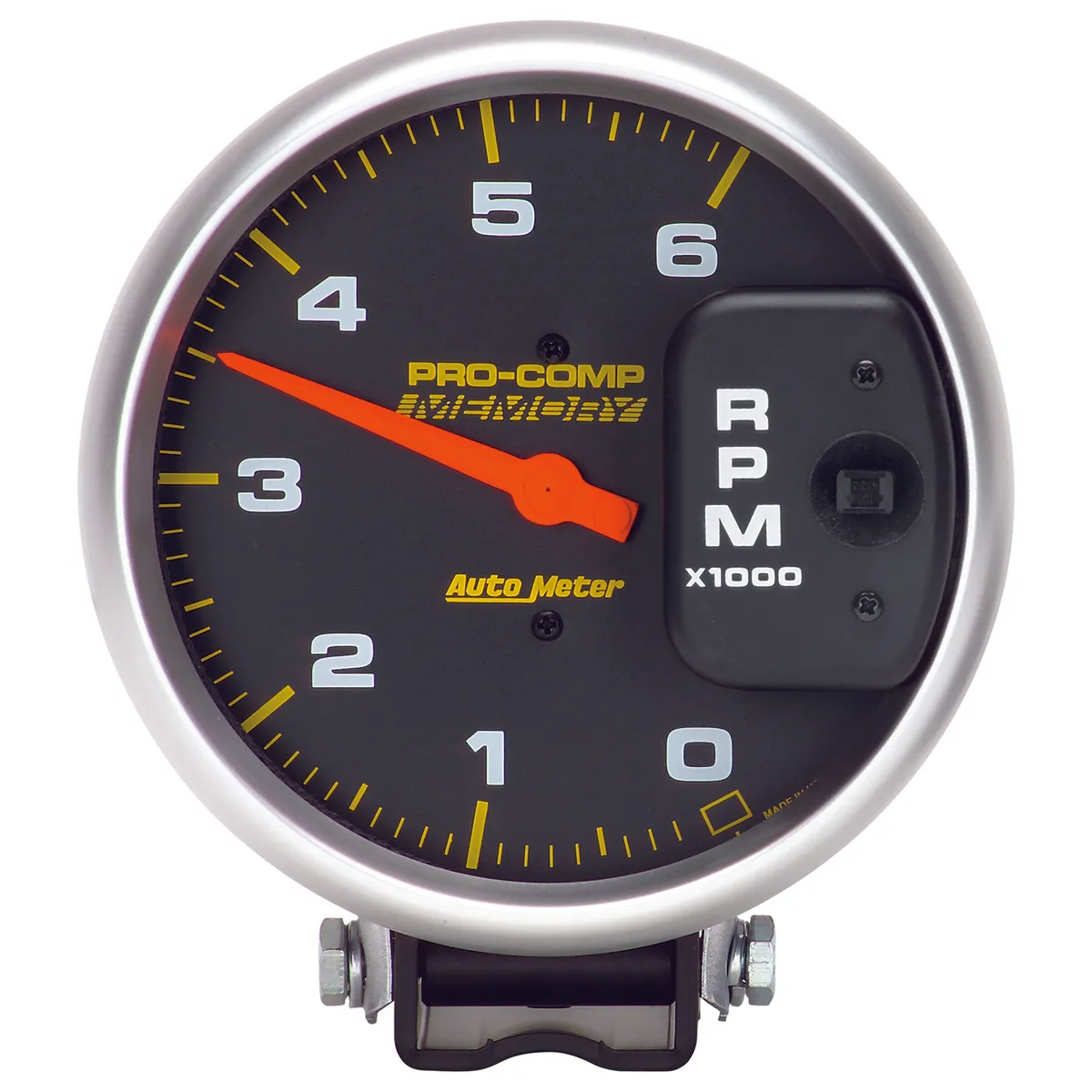5 In. Tachometer, 0-6,000 RPM Diesel, Pedestal W/Peak Memory, Pro-Comp product image