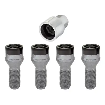 McGard Wheel Lock Set M14x1.25 Bolt Cone Seat 17mm Hex 27.3mm Shank Black
