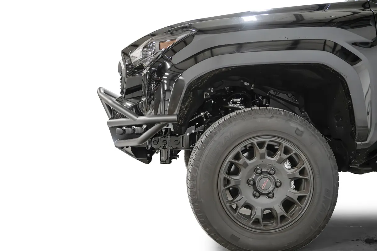 Hybrid Front Bumper; 2 Stage Matte Black Powder Coated; w/Pre-Runner Guard; Non-Winch; product image
