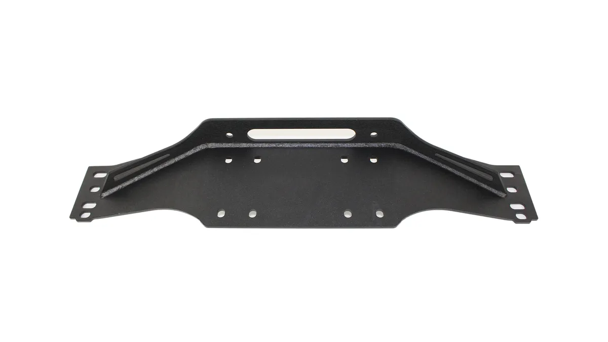 Jeep TJ Winch Plate Steel 97-06 Wrangler TJ Black Textured Powdercoat Piranha Series Fishbone Offroad product image