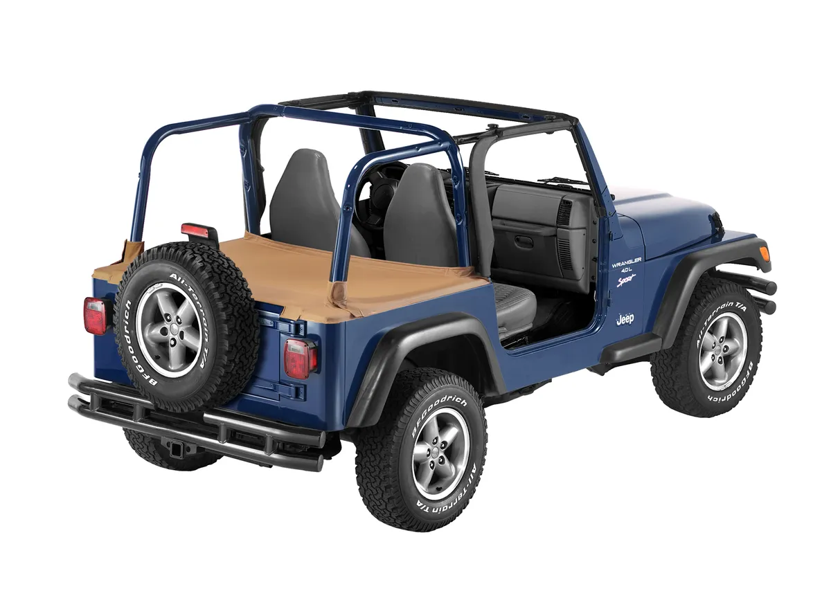 Cargo Deck Covers For Jeep 1997-2002 Wrangler TJ Standard Factory Hardtop Removed No Belt Rail Channels Spice Bestop product image
