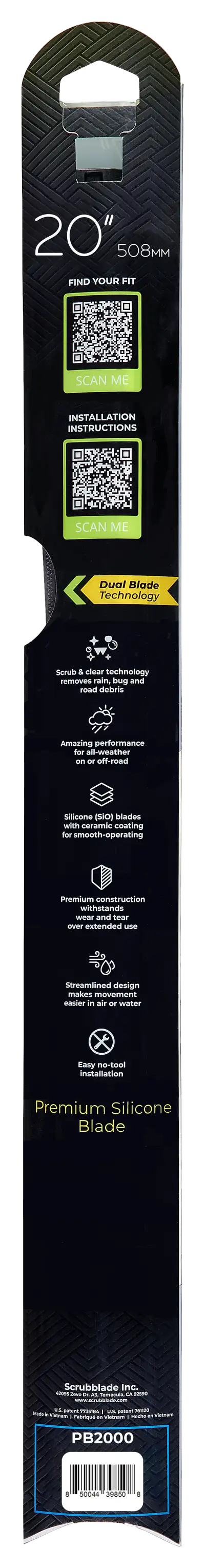 Scrubblade Scrubblade - 20 510mm Black Edition Silicone Wiper Blade - PB2000