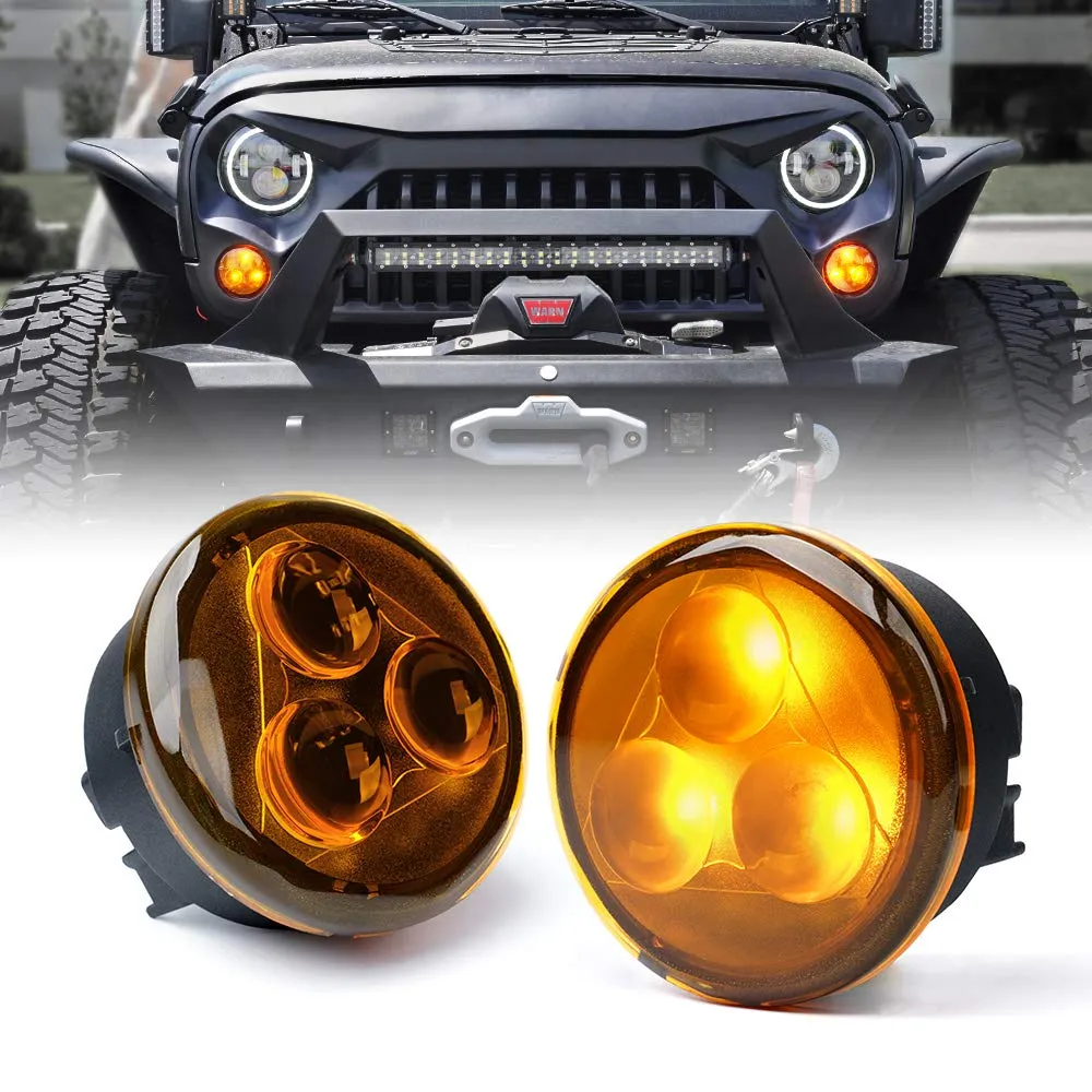 Amber LED Turn Signal Lights for 07-18 Jeep Wrangler JK | Trio Series product image
