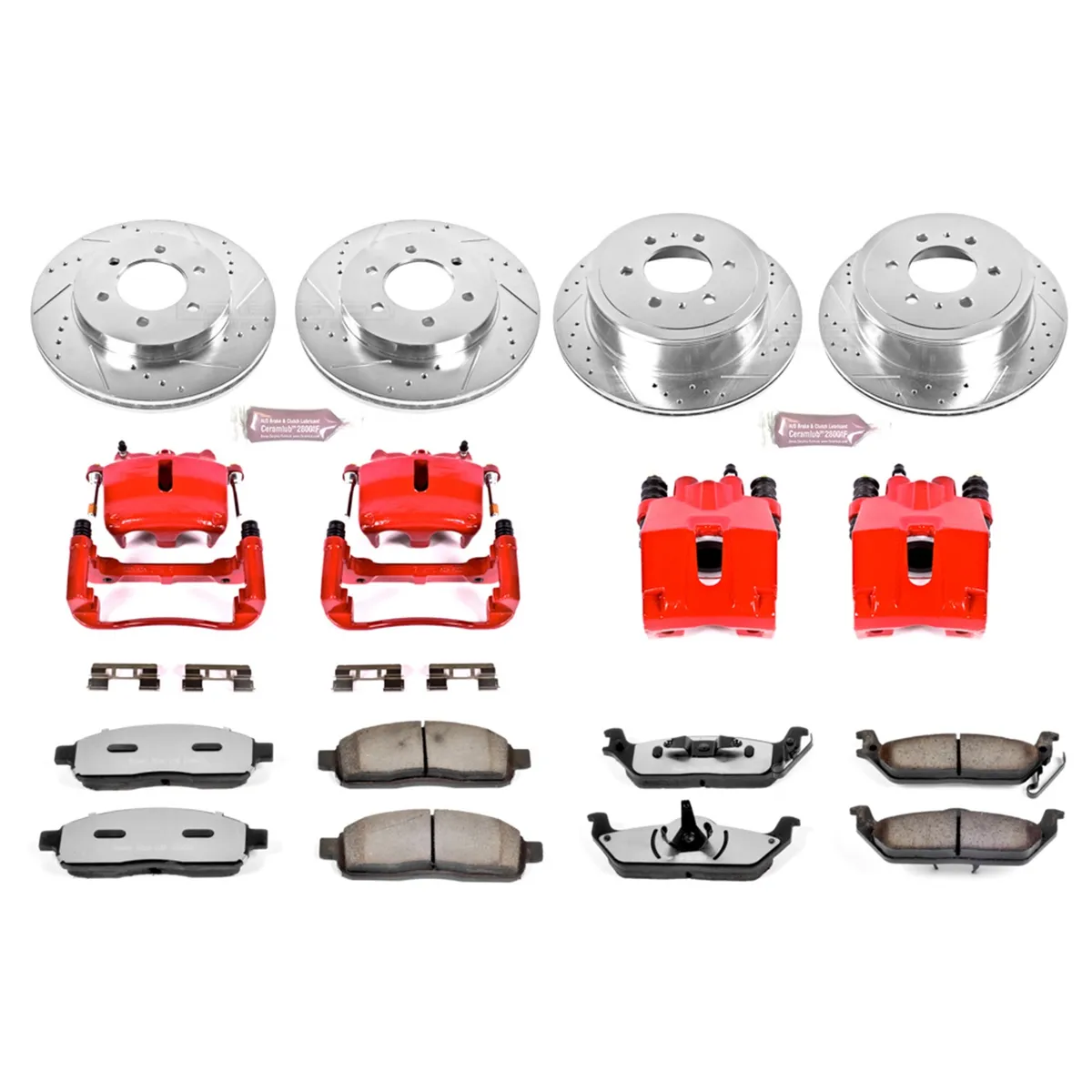 Z36 Truck/Tow Upgrade Kit: Drilled/Slotted Rotors; Carbon-Fiber Ceramic Pads; Powder Coated Calipers product image