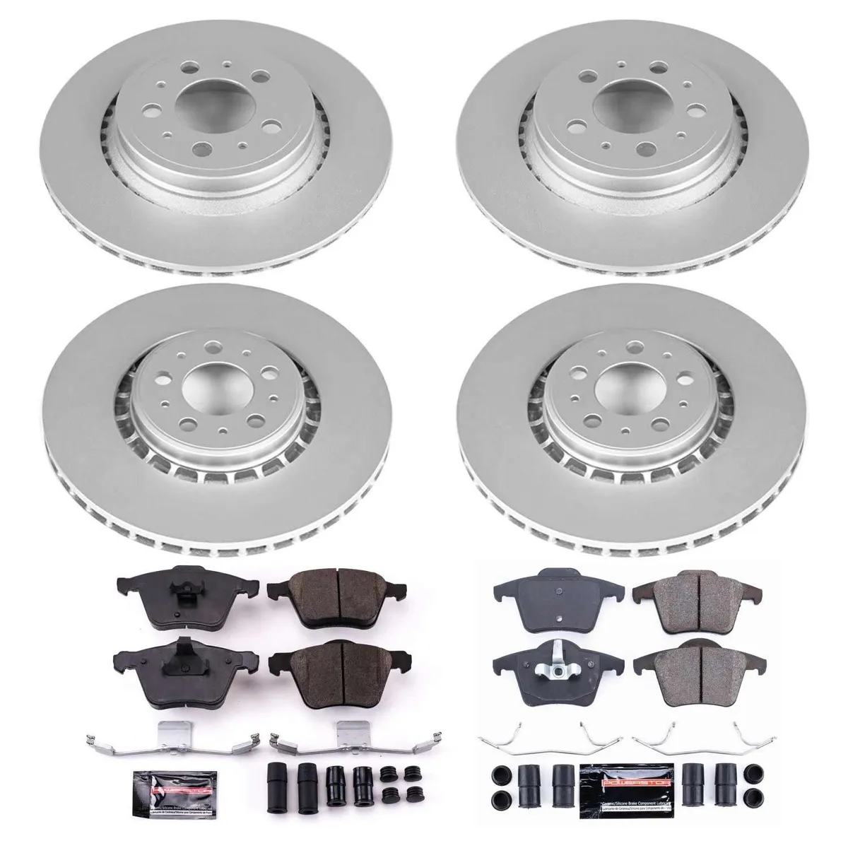 Z23 Sport Geomet Coated Rotor Kit For European Vehicles: Genuine Geomet Fully Coated Rotors; Carbon-Fiber Ceramic Pads W/Hardware product image