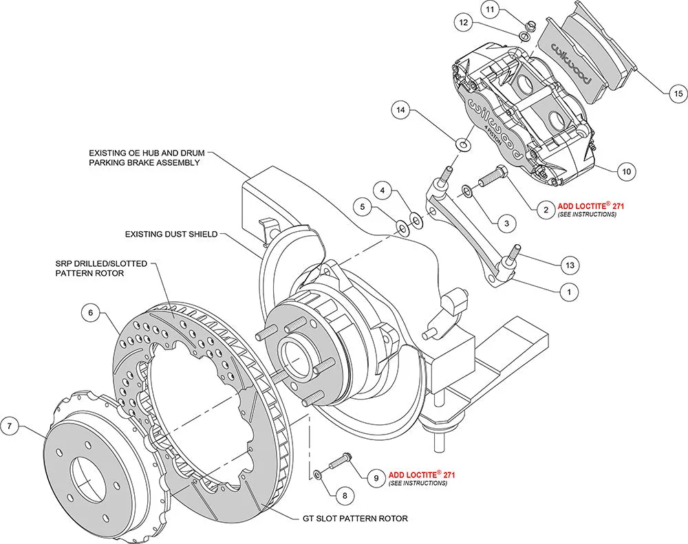 1965 - 1982 Chevrolet Forged Narrow Superlite 4R Big Brake Rear Brake Kit For OE Parking Brake - 140-10471 product image