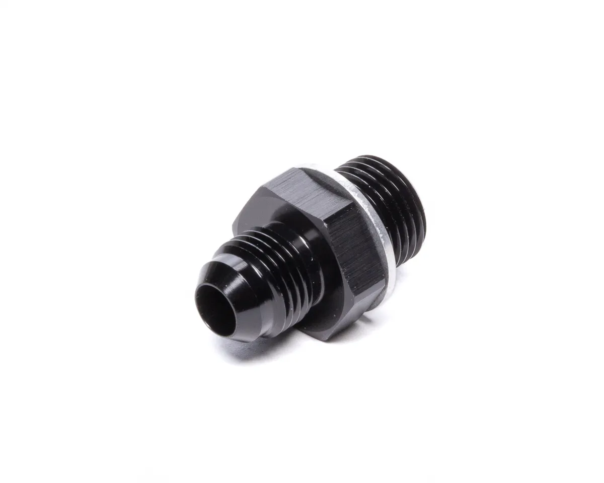 Vibrant Performance Straight AN to Metric Adapter Fitting; -6AN; M16x1.5 Metric Size; 6061 Aluminum; Black Anodized;