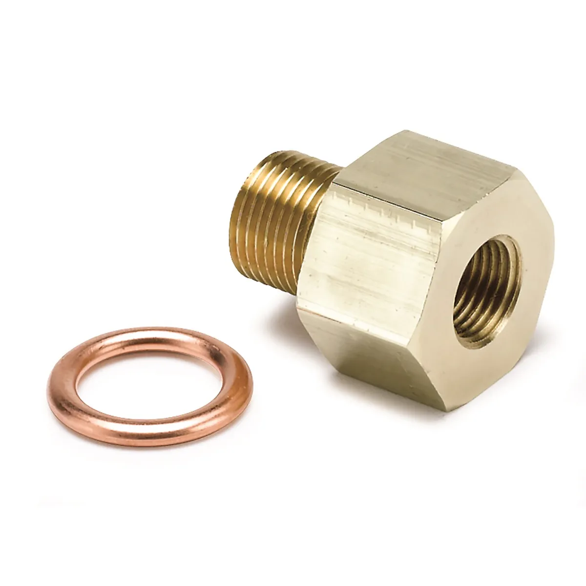 Autometer 2266 Fitting, Adapter, Metric, M12x1 Male to 1/8 Nptf Female, Brass product image