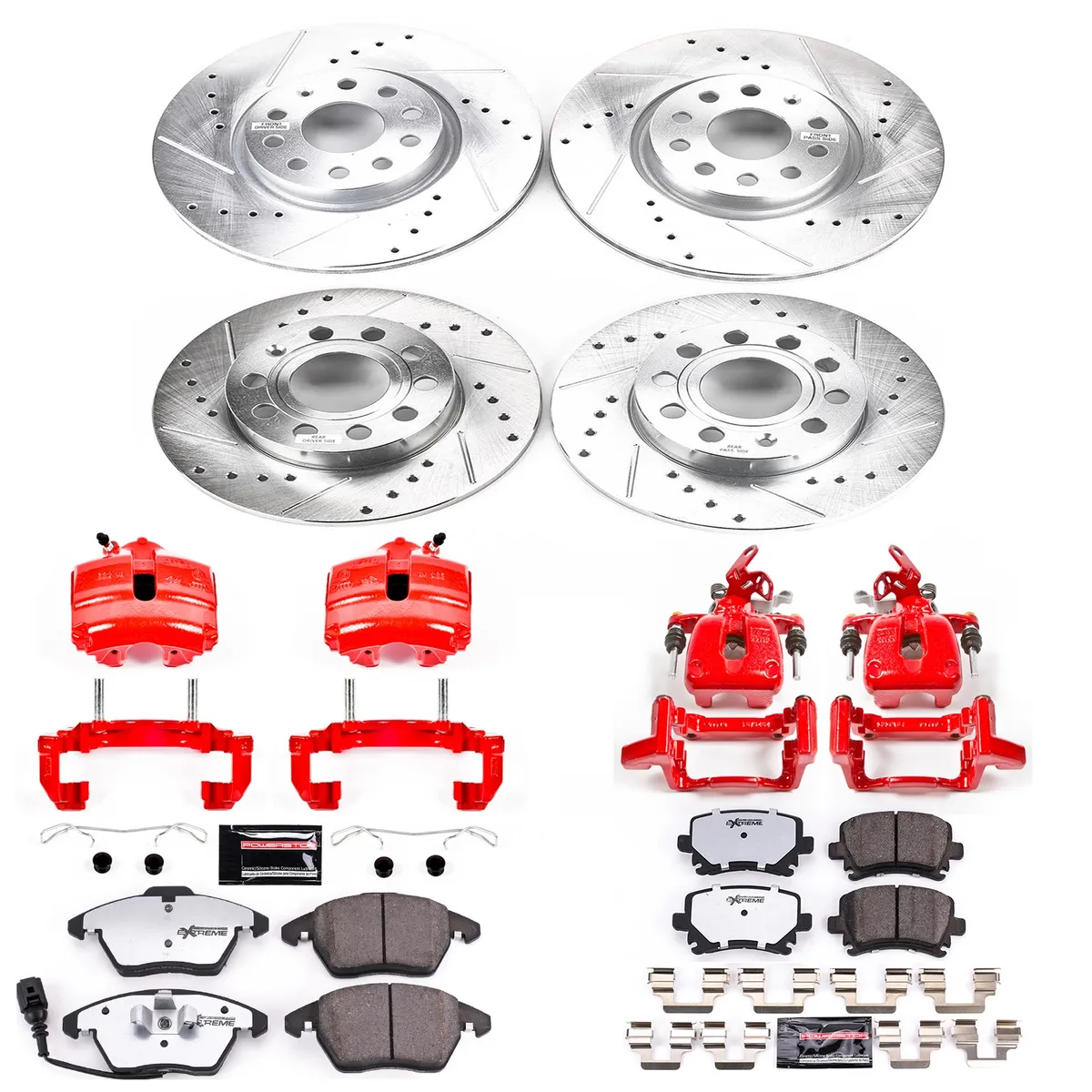 Z26 Street Warrior Upgrade Kit: Drilled/Slotted Rotors; Carbon-Fiber Ceramic Pads; Powder Coated Calipers product image