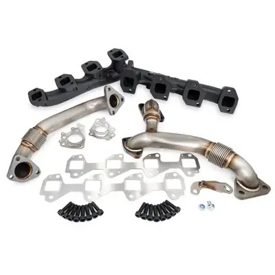 Pacific Performance Engineering High Flow Exhaust Manifold And Uppipes Kit Silverado/Sierra 6.6l Lmm Black
