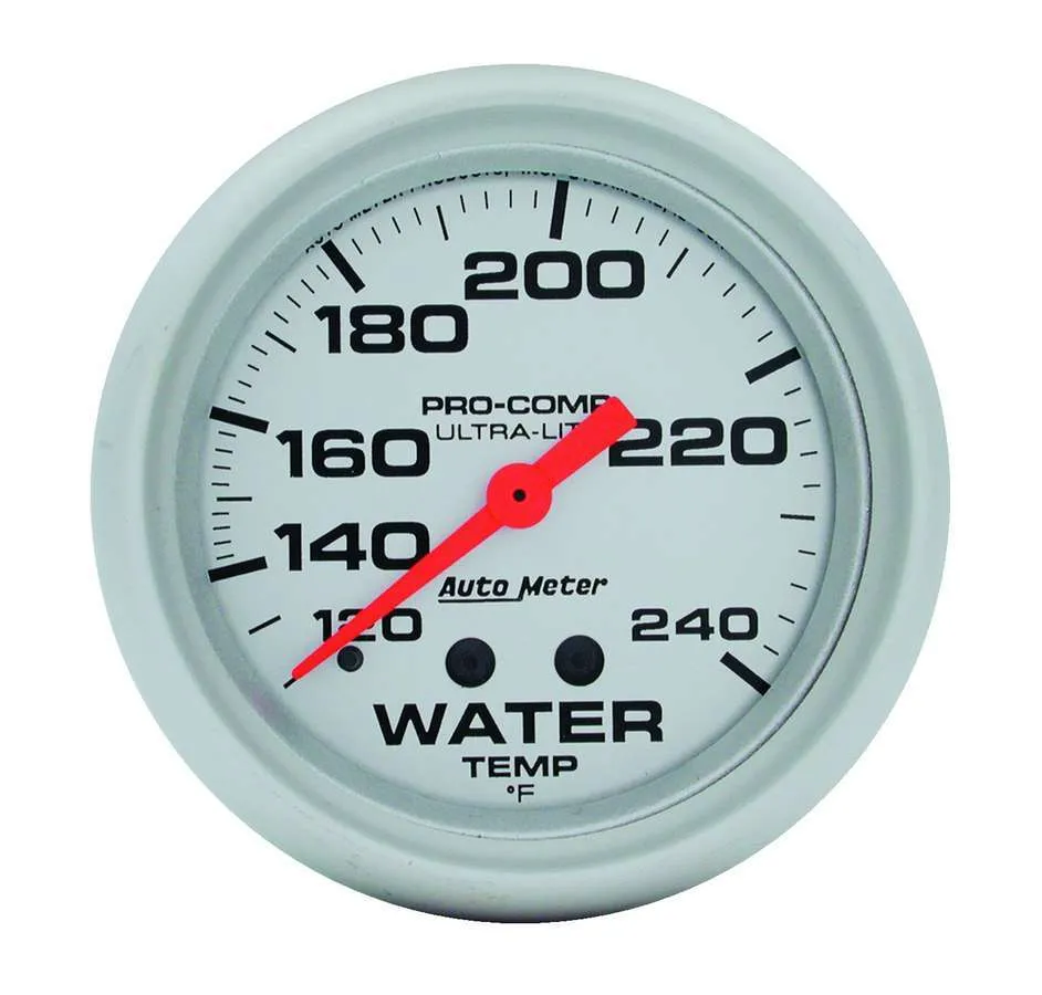 AutoMeter Gauge, Water Temp, 2 5/8", 120-240?F, Mechanical, Ultra-Lite