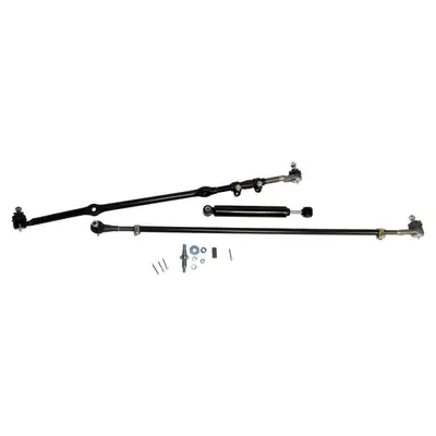 Crown Automotive Jeep Replacement Black Steering Kit w/ Lhd;complete Steering Kit;includes All 4 Tie Rod Ends, Adjusters w/ Hardware, And a Steering Stabilizer