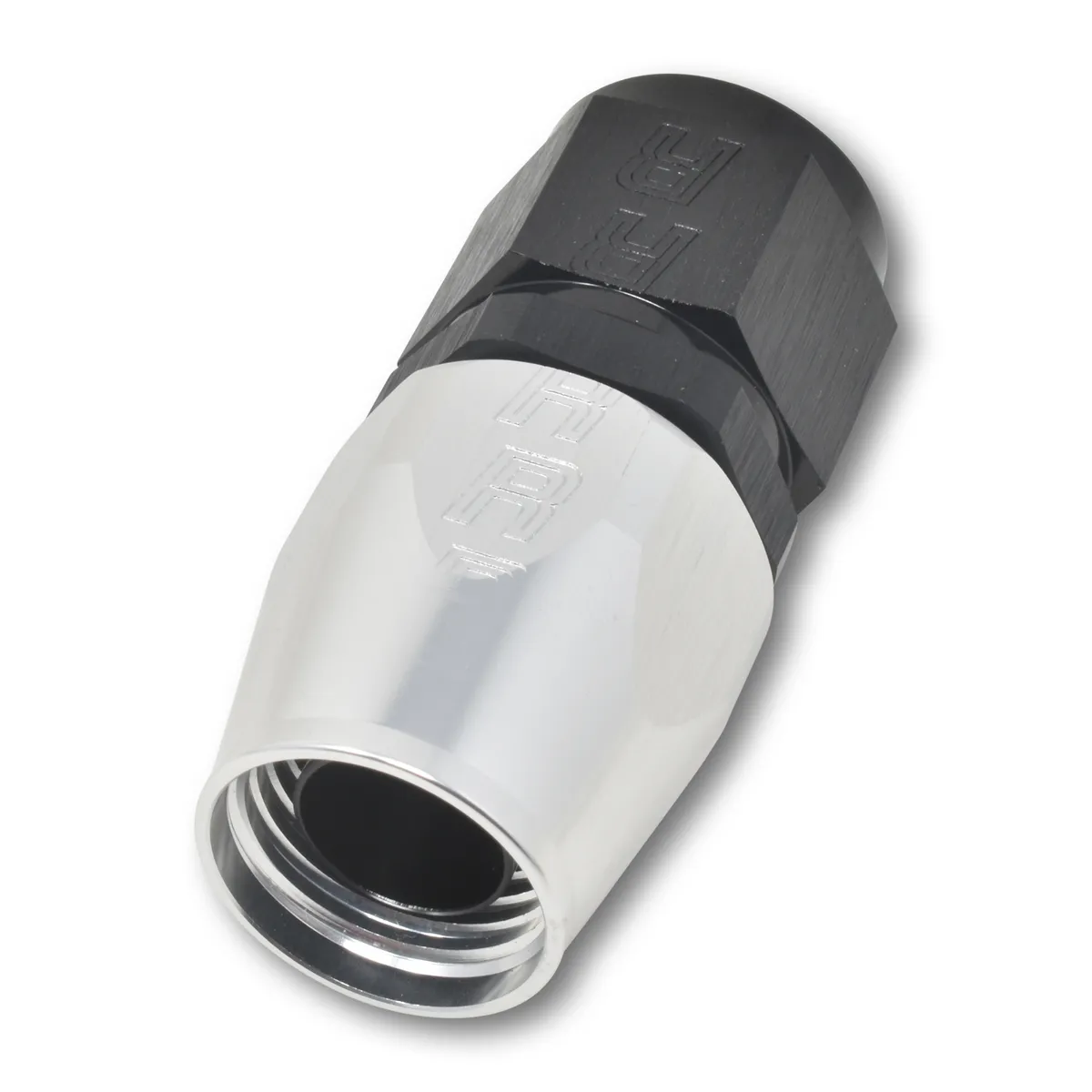 Hose End 8 Straight Black/Silver product image