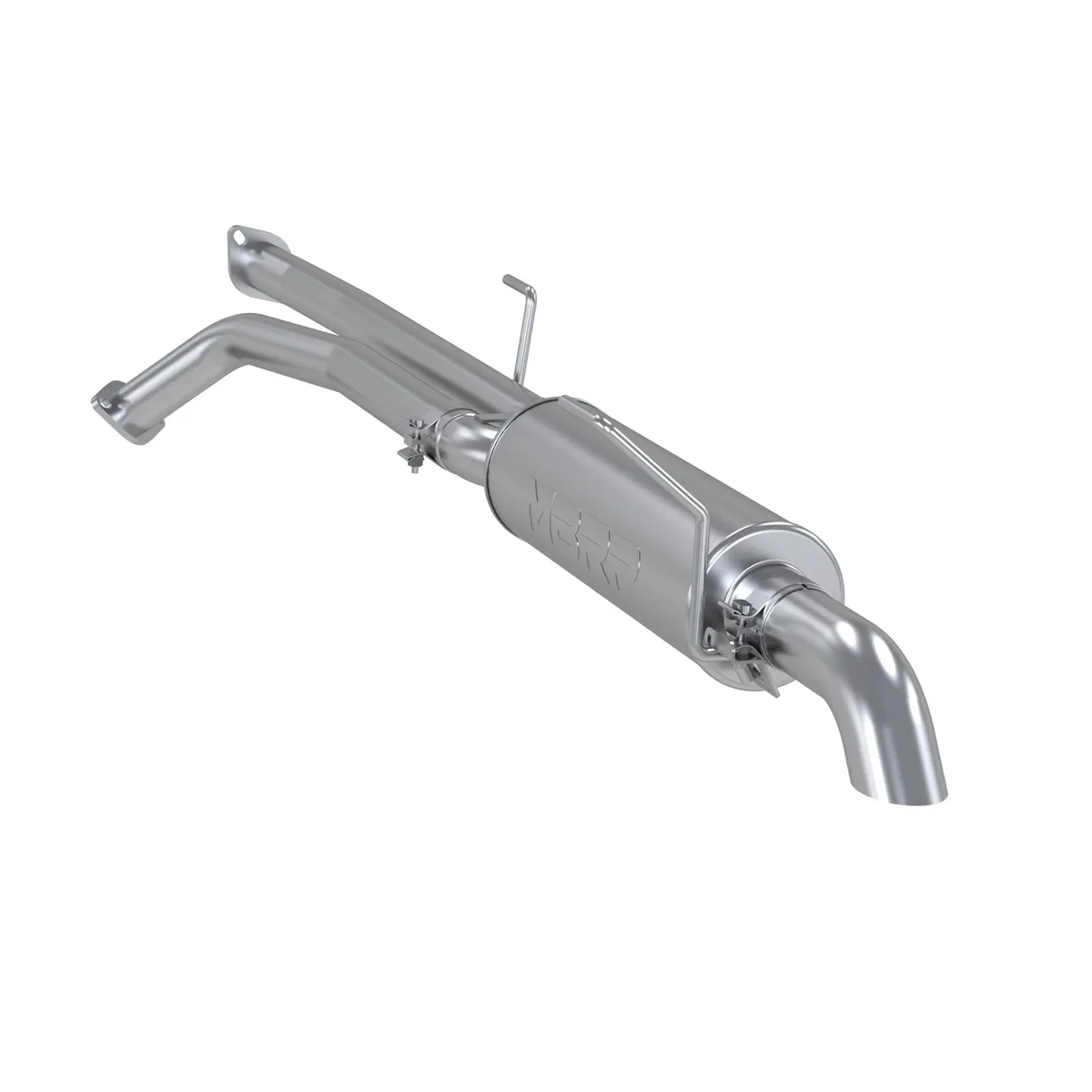 Armor Lite Cat Back Exhaust System; 2.5 in.; Incl. Extension Pipes/Muffler/Hardware/3 in. Tip; 3 in. Turn Down Assembly; Single Side Exit; Aluminized; product image